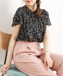 DRESKIP | 【大人な夏の上品デザイン】サテンシャーリング使いブラウス(シャツ/ブラウス)