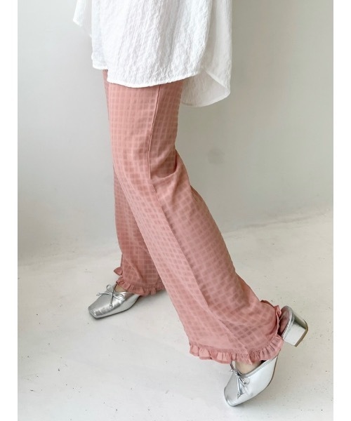 JUMELLE(ジュメロ)の「シアーチェックパンツ(その他パンツ・レディース・ピンク/ブルー・S/M)」の2枚目の写真