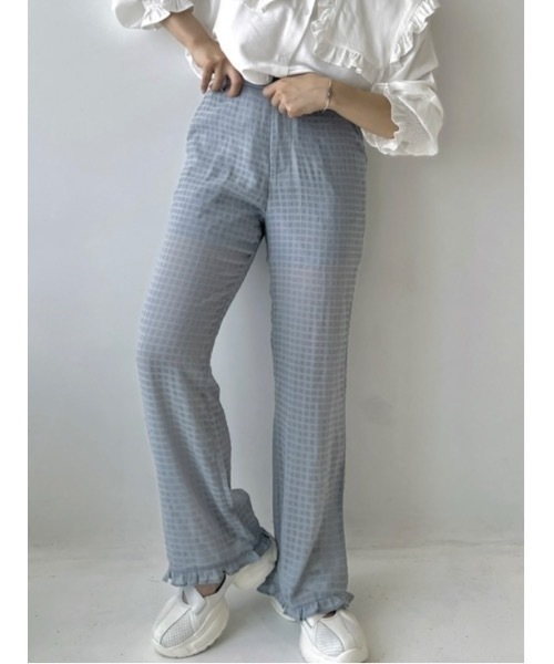 JUMELLE(ジュメロ)の「シアーチェックパンツ(その他パンツ・レディース・ピンク/ブルー・S/M)」の1枚目の写真