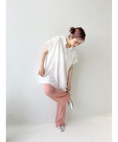 JUMELLE(ジュメロ)の「シアーチェックパンツ(その他パンツ・レディース・ピンク/ブルー・S/M)」の8枚目の写真