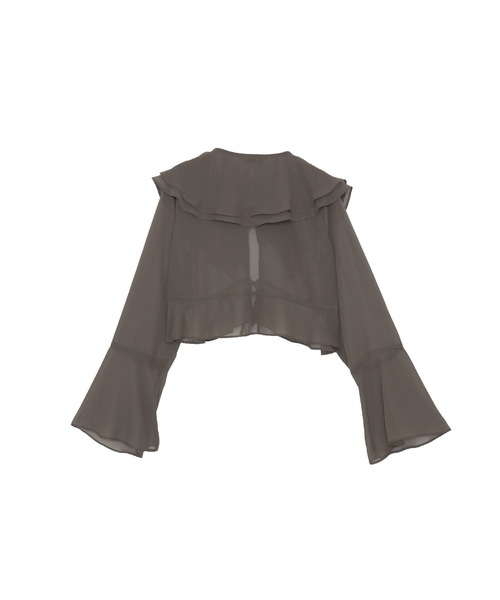 ANDGEEBEE（アンジービー）の「シアーベルスリーブブラウス（シャツ/ブラウス・レディース・ブラック/カーキ・MEDIUM）」の16枚目の写真