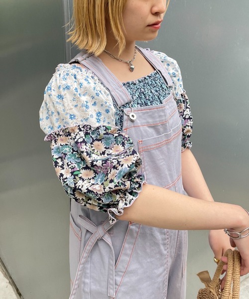 HELLO.SANFRANCISCO（ハローサンフランシスコ）の「【HELLO.SANFRANCISCO/ハローサンフランシスコ】バッチワークフラワーシャーリングブラウス（シャツ/ブラウス・レディース・レッド/サックスブルー・FREE）」の20枚目の写真