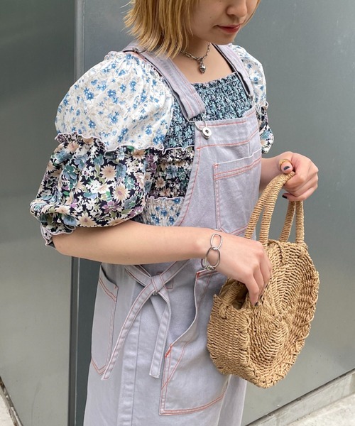 HELLO.SANFRANCISCO（ハローサンフランシスコ）の「【HELLO.SANFRANCISCO/ハローサンフランシスコ】バッチワークフラワーシャーリングブラウス（シャツ/ブラウス・レディース・レッド/サックスブルー・FREE）」の22枚目の写真