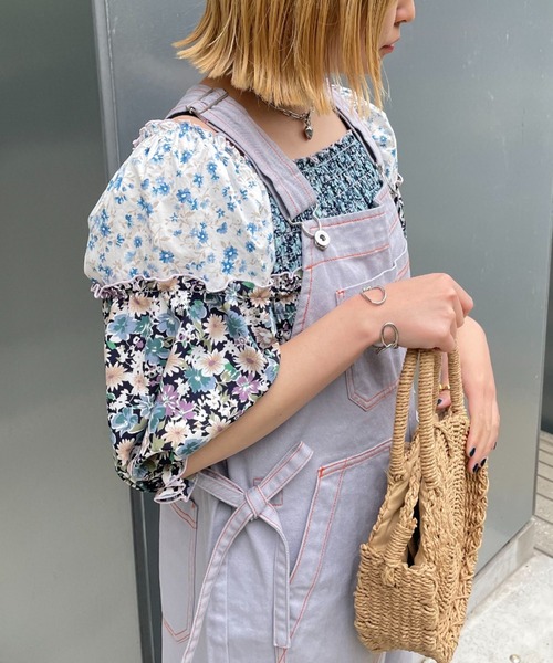 HELLO.SANFRANCISCO（ハローサンフランシスコ）の「【HELLO.SANFRANCISCO/ハローサンフランシスコ】バッチワークフラワーシャーリングブラウス（シャツ/ブラウス・レディース・レッド/サックスブルー・FREE）」の19枚目の写真