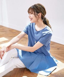 【洗える】イレギュラーヘムチュニックブラウス