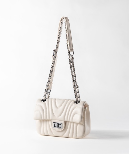 me+em select（ミームセレクト）の「【２WAY 】キルティングチェーンフラップショルダーバッグ ／ quilting chain flap shoulder bag（ショルダーバッグ・レディース・ホワイト/スカイブルー/ブラック/ミント・FREE）」の11枚目の写真
