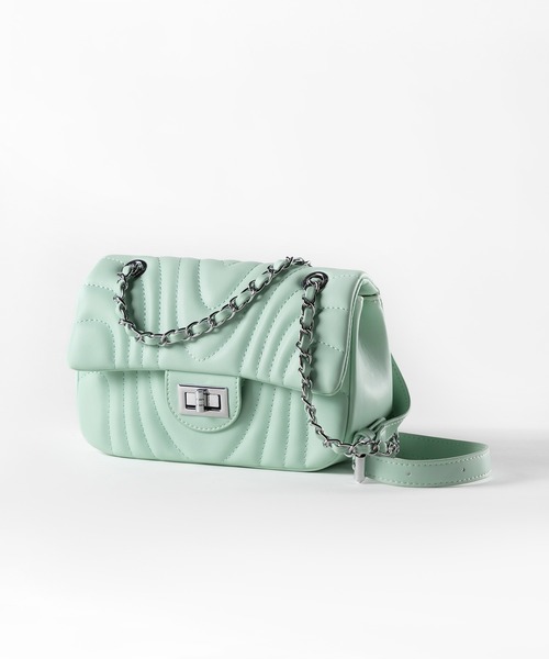 me+em select（ミームセレクト）の「【２WAY 】キルティングチェーンフラップショルダーバッグ ／ quilting chain flap shoulder bag（ショルダーバッグ・レディース・ホワイト/スカイブルー/ブラック/ミント・FREE）」の14枚目の写真