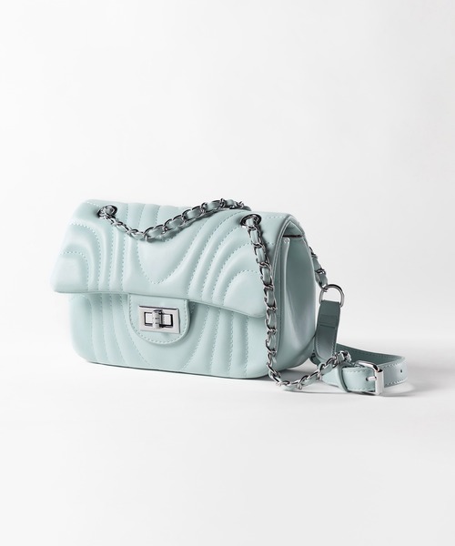 me+em select(ミームセレクト)の「【2WAY 】キルティングチェーンフラップショルダーバッグ / quilting chain flap shoulder bag(ショルダーバッグ・レディース・ホワイト/スカイブルー/ブラック/ミント・FREE)」の20枚目の写真