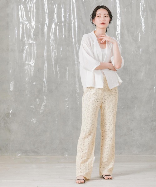 レディース レース セミフレア パンツ Gready Brilliant（グレディブリリアン）の「Cレースセミフレア