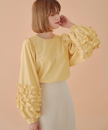 BURBERRY イエロー フリル袖 シャツ 38♡ BURBERRY イエロー フリル袖 シャツ 38♡ Burberry short-sleeve