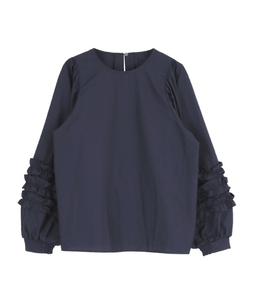 titivate(ティティベイト)の「袖フリルデザインギャザーブラウス(シャツ/ブラウス・レディース・ネイビー/ブルー系その他/オフホワイト/イエロー系その他/ブルー・S/M)」の7枚目の写真