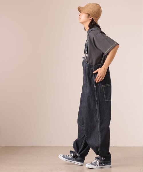 DOUBLE NAME（ダブルネーム）の「バギーデッキデニムサロペット（サロペット/オーバーオール・レディース・ワンウォッシュ/インディゴブルー・FREE）」の4枚目の写真