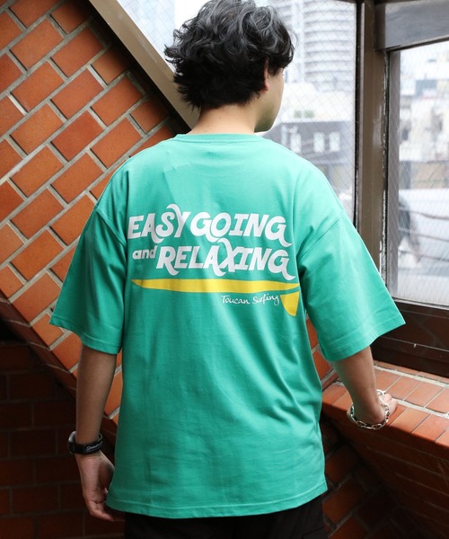 Toucan Surfing(トゥーカンサーフィン)の「ToucanSurfing バックプリントT(Tシャツ/カットソー・メンズ・グリーン/ホワイト/ネイビー/ブラック・MEDIUM/X-LARGE/LARGE)」の1枚目の写真