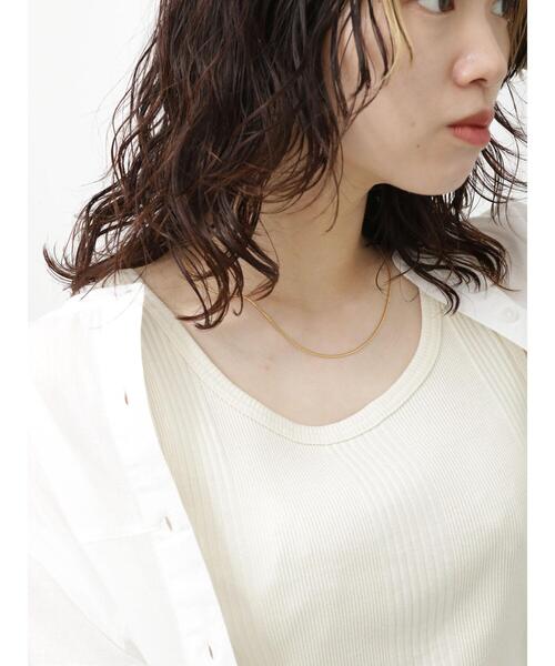 Samansa Mos2 blue（サマンサモスモスブルー）の「前後2wayランダムテレコタンクトップ（タンクトップ・レディース・ブラック/モカ/キナリ・M/L）」の4枚目の写真