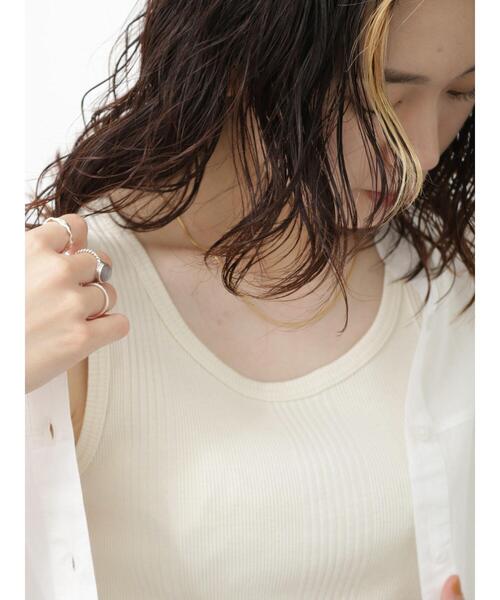 Samansa Mos2 blue（サマンサモスモスブルー）の「前後2wayランダムテレコタンクトップ（タンクトップ・レディース・ブラック/モカ/キナリ・M/L）」の14枚目の写真