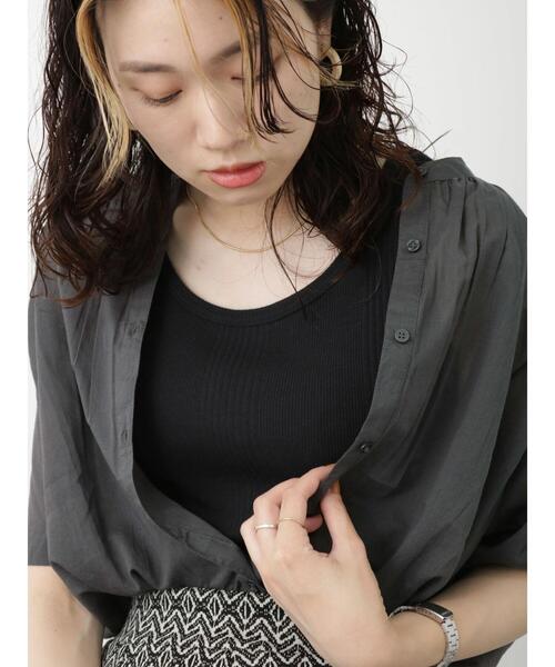 Samansa Mos2 blue（サマンサモスモスブルー）の「前後2wayランダムテレコタンクトップ（タンクトップ・レディース・ブラック/モカ/キナリ・M/L）」の20枚目の写真