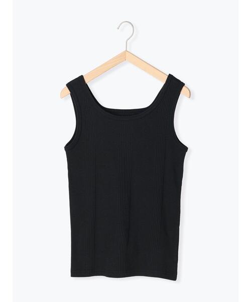 Samansa Mos2 blue（サマンサモスモスブルー）の「前後2wayランダムテレコタンクトップ（タンクトップ・レディース・ブラック/モカ/キナリ・M/L）」の15枚目の写真