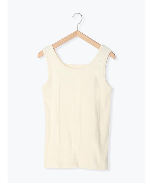 Samansa Mos2 blue（サマンサモスモスブルー）の「前後2wayランダムテレコタンクトップ（タンクトップ・レディース・ブラック/モカ/キナリ・M/L）」の18枚目の写真