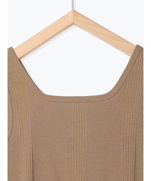 Samansa Mos2 blue（サマンサモスモスブルー）の「前後2wayランダムテレコタンクトップ（タンクトップ・レディース・ブラック/モカ/キナリ・M/L）」の6枚目の写真