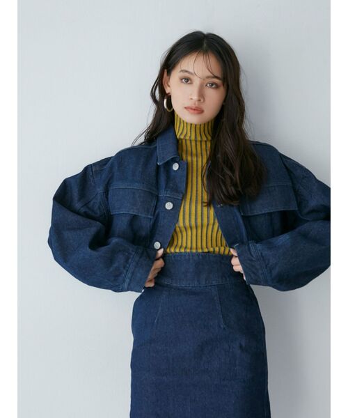 MURUA(ムルーア)の「バイカラーリブニットトップス(ニット/セーター・レディース・マスタード/アイボリー/ブラック・FREE)」の9枚目の写真