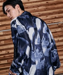【NO ID.】Neck Gather Big Shirt with Tie / ネクタイ 付 ネック ギャザー ビッグ シャツ