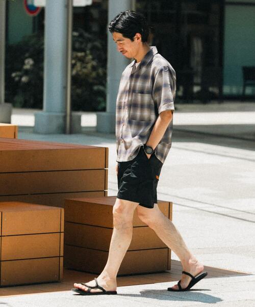 ITEMS URBANRESEARCH(アイテムズ アーバンリサーチ)の「ライトシアーチェック オープンカラー半袖シャツ(シャツ/ブラウス・メンズ・ベージュ/イエロー/ブルー・MEDIUM/LARGE)」の5枚目の写真