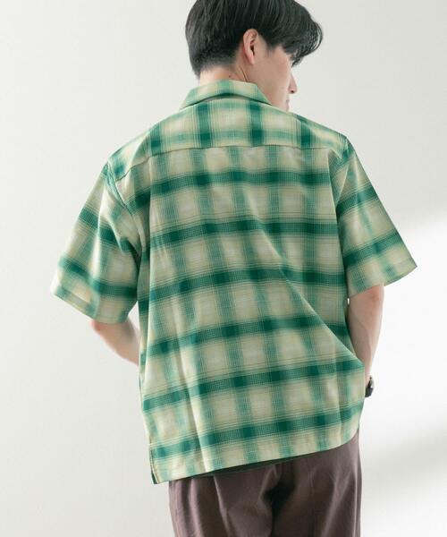 ITEMS URBANRESEARCH(アイテムズ アーバンリサーチ)の「ライトシアーチェック オープンカラー半袖シャツ(シャツ/ブラウス・メンズ・ベージュ/イエロー/ブルー・MEDIUM/LARGE)」の11枚目の写真