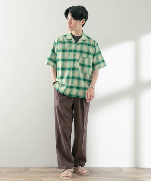 ITEMS URBANRESEARCH(アイテムズ アーバンリサーチ)の「ライトシアーチェック オープンカラー半袖シャツ(シャツ/ブラウス・メンズ・ベージュ/イエロー/ブルー・MEDIUM/LARGE)」の12枚目の写真