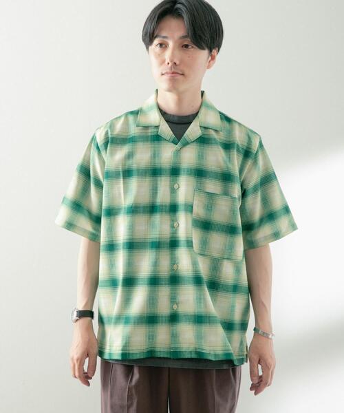 ITEMS URBANRESEARCH(アイテムズ アーバンリサーチ)の「ライトシアーチェック オープンカラー半袖シャツ(シャツ/ブラウス・メンズ・ベージュ/イエロー/ブルー・MEDIUM/LARGE)」の13枚目の写真