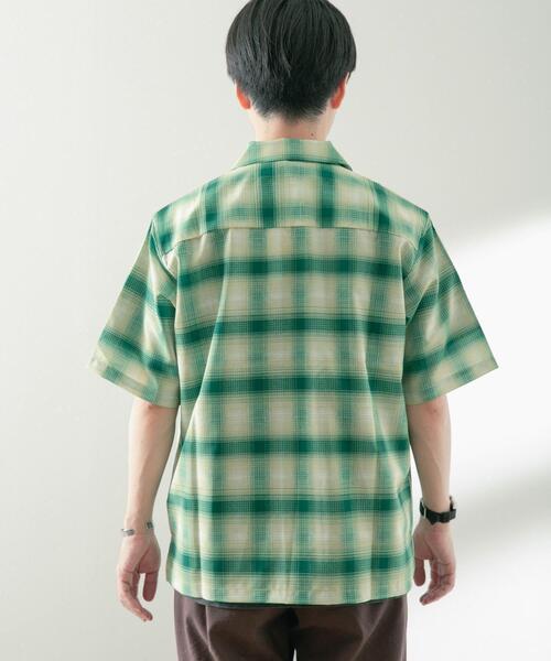 ITEMS URBANRESEARCH(アイテムズ アーバンリサーチ)の「ライトシアーチェック オープンカラー半袖シャツ(シャツ/ブラウス・メンズ・ベージュ/イエロー/ブルー・MEDIUM/LARGE)」の15枚目の写真