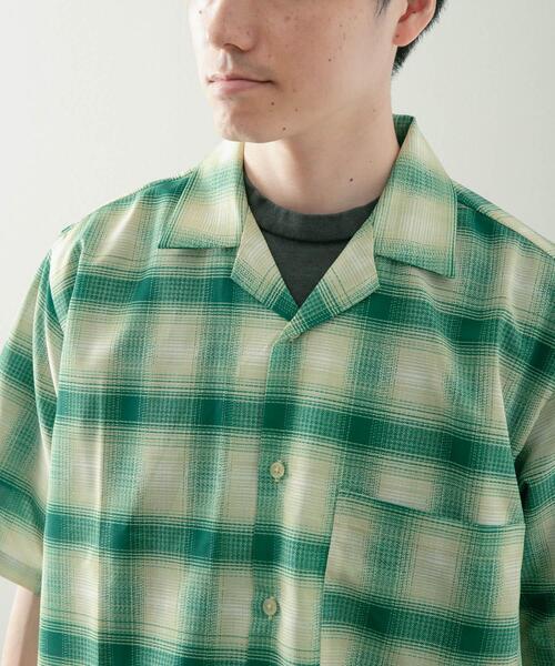 ITEMS URBANRESEARCH(アイテムズ アーバンリサーチ)の「ライトシアーチェック オープンカラー半袖シャツ(シャツ/ブラウス・メンズ・ベージュ/イエロー/ブルー・MEDIUM/LARGE)」の16枚目の写真