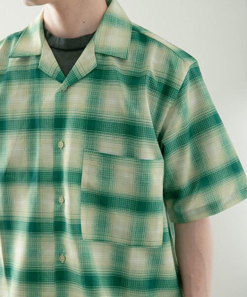 ITEMS URBANRESEARCH(アイテムズ アーバンリサーチ)の「ライトシアーチェック オープンカラー半袖シャツ(シャツ/ブラウス・メンズ・ベージュ/イエロー/ブルー・MEDIUM/LARGE)」の17枚目の写真