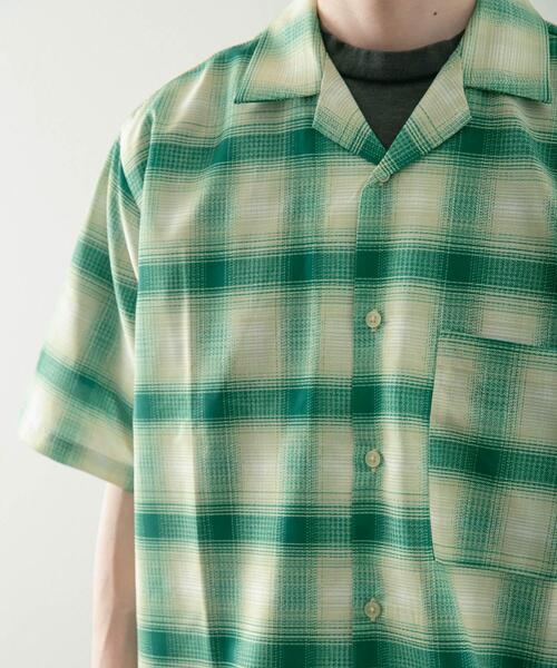 ITEMS URBANRESEARCH(アイテムズ アーバンリサーチ)の「ライトシアーチェック オープンカラー半袖シャツ(シャツ/ブラウス・メンズ・ベージュ/イエロー/ブルー・MEDIUM/LARGE)」の18枚目の写真