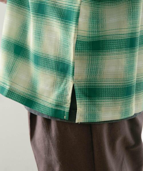 ITEMS URBANRESEARCH(アイテムズ アーバンリサーチ)の「ライトシアーチェック オープンカラー半袖シャツ(シャツ/ブラウス・メンズ・ベージュ/イエロー/ブルー・MEDIUM/LARGE)」の19枚目の写真