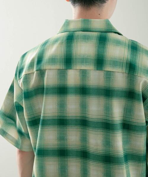 ITEMS URBANRESEARCH(アイテムズ アーバンリサーチ)の「ライトシアーチェック オープンカラー半袖シャツ(シャツ/ブラウス・メンズ・ベージュ/イエロー/ブルー・MEDIUM/LARGE)」の20枚目の写真