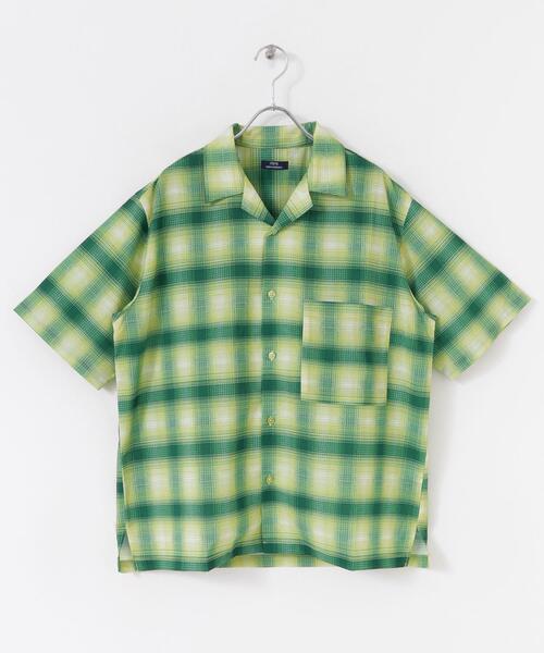 ITEMS URBANRESEARCH(アイテムズ アーバンリサーチ)の「ライトシアーチェック オープンカラー半袖シャツ(シャツ/ブラウス・メンズ・ベージュ/イエロー/ブルー・MEDIUM/LARGE)」の21枚目の写真