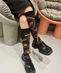 ▲総柄ミディソックス