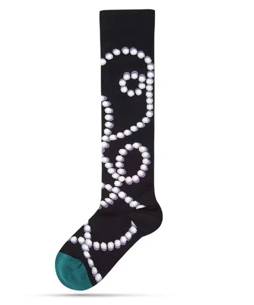 Chick（チック）の「▲総柄ミディソックス（ソックス/靴下・レディース・ブラック系その他2/ベージュ系その他/ブラック系その他3/ブラック系その他・FREE）」の7枚目の写真