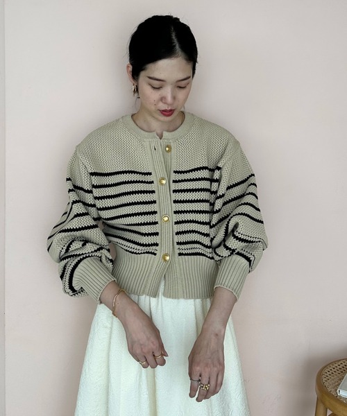 Doux archives（ドゥアルシーヴ）の「ポリヤーンニットカーディガン（カーディガン/ボレロ・レディース・ブラウン/ベージュ/ブラック・FREE）」の10枚目の写真