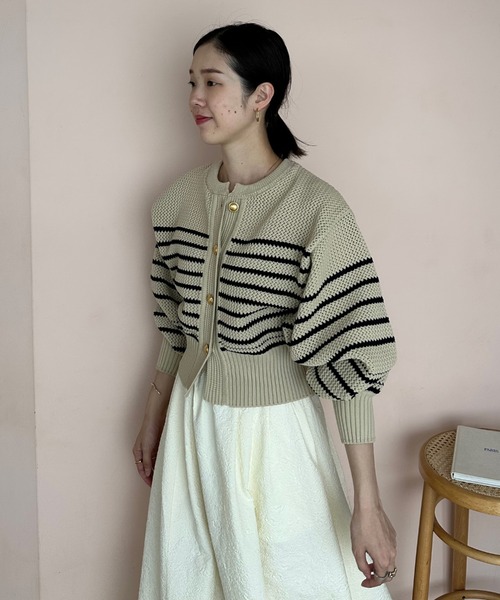 Doux archives（ドゥアルシーヴ）の「ポリヤーンニットカーディガン（カーディガン/ボレロ・レディース・ブラウン/ベージュ/ブラック・FREE）」の12枚目の写真