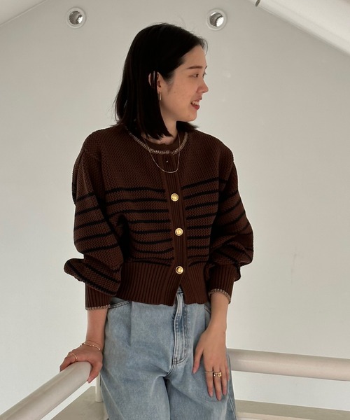 Doux archives（ドゥアルシーヴ）の「ポリヤーンニットカーディガン（カーディガン/ボレロ・レディース・ブラウン/ベージュ/ブラック・FREE）」の16枚目の写真