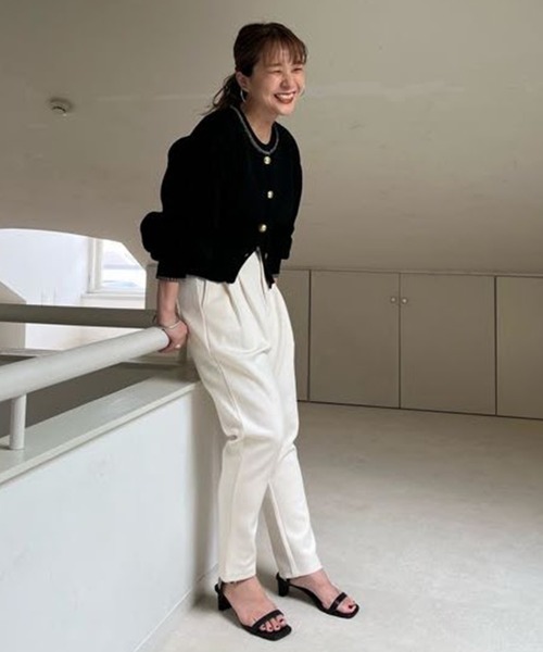 Doux archives（ドゥアルシーヴ）の「ポリヤーンニットカーディガン（カーディガン/ボレロ・レディース・ブラウン/ベージュ/ブラック・FREE）」の13枚目の写真