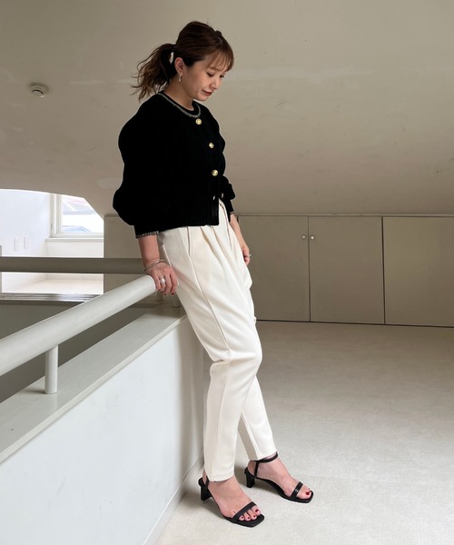 Doux archives（ドゥアルシーヴ）の「ポリヤーンニットカーディガン（カーディガン/ボレロ・レディース・ブラウン/ベージュ/ブラック・FREE）」の14枚目の写真