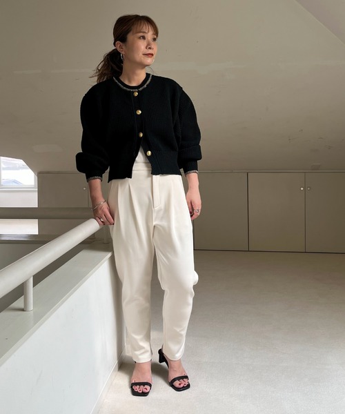 Doux archives（ドゥアルシーヴ）の「ポリヤーンニットカーディガン（カーディガン/ボレロ・レディース・ブラウン/ベージュ/ブラック・FREE）」の15枚目の写真