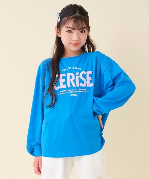 by LOVEiT（バイラビット）の「ウェーブロゴ長袖Ｔシャツ（Tシャツ/カットソー・キッズ・ピンク/ブルー/ブラック/オフホワイト・120cm/130cm/160cm/150cm/140cm）」の4枚目の写真