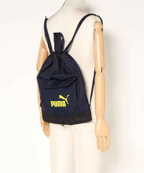 PUMA（プーマ）の「《PUMA》プーマ アクティブ ジムサック（エコバッグ/サブバッグ・メンズ・ブラック×ブルー/ネイビー/ブルー系その他/ブラック×シルバー/ブラック系その他/ブルー系その他2・フリー）」の10枚目の写真