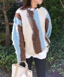 Q | ドローイングシャギーニット(ニット/セーター)