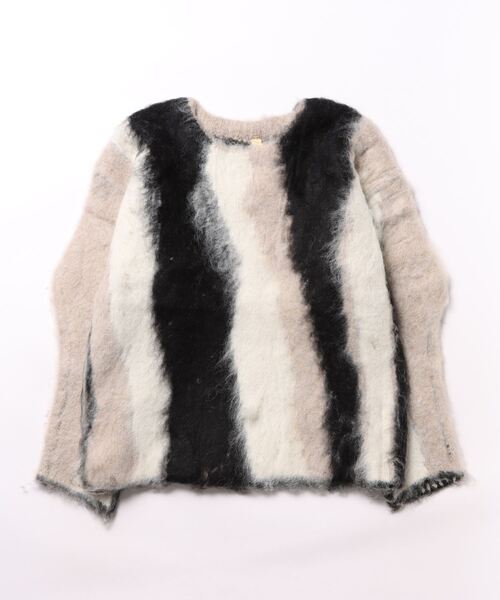 Q（キュー）の「ドローイングシャギーニット（ニット/セーター・レディース・ブルー系/ブラック系・MEDIUM）」の17枚目の写真