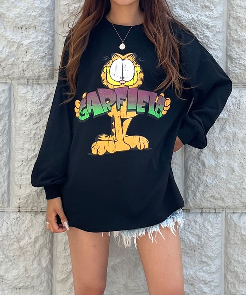 GLAMOROUS JANE(グラマラスジェーン)の「GARFIELDバックプリントロンT(Tシャツ/カットソー・レディース・ブラック/チャコールグレー/オフホワイト・FREE)」の3枚目の写真