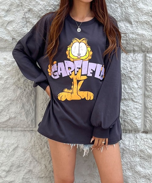 GLAMOROUS JANE(グラマラスジェーン)の「GARFIELDバックプリントロンT(Tシャツ/カットソー・レディース・ブラック/チャコールグレー/オフホワイト・FREE)」の9枚目の写真